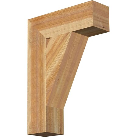 Ekena Millwork Traditional Block Rough Sawn Bracket, Western Red Cedar, 6"W x 20"D x 28"H BKT06X20X28TRA05RWR